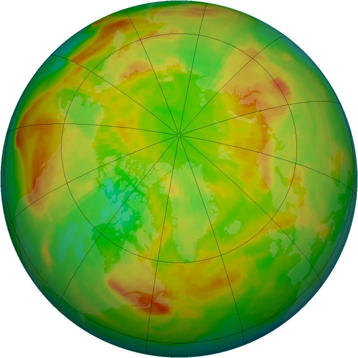 Arctic ozone map for 01 June 1988